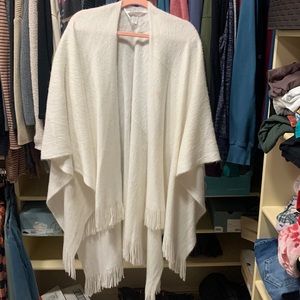 White LC brushed ruana OS